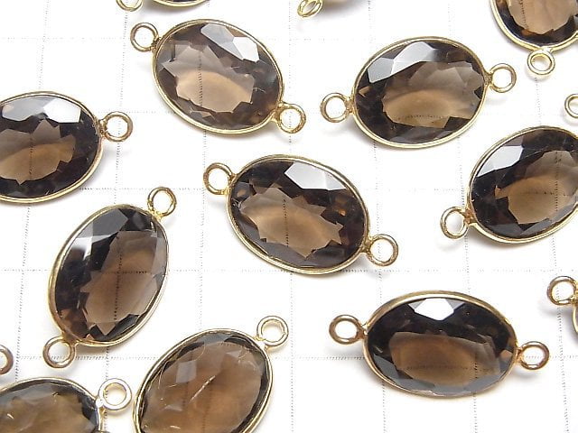 [Video] High Quality Smoky Quartz AAA Bezel Setting Oval Faceted 17x13mm [Both Side ] 18KGP 3pcs $13.99!