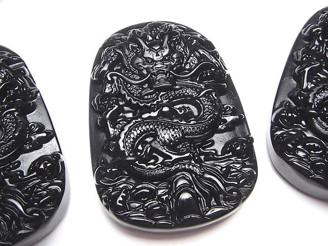 Carving, Obsidian Gemstone Beads