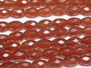 [Video] Red Agate Faceted Rice 9x6x6mm 1strand beads (aprx.13inch/33cm)