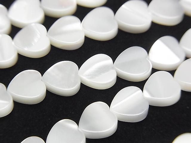 [Video] Mother of Pearl MOP White Vertical Hole Heart Shape 6x6x2mm 1-strand beads (approx. 15inch/37cm)