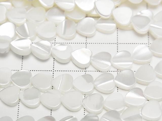 [Video] Mother of Pearl MOP White Vertical Hole Heart Shape 6x6x2mm 1-strand beads (approx. 15inch/37cm)