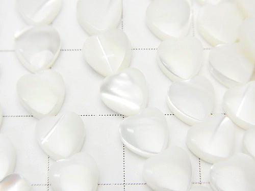 [Video] Mother of Pearl MOP White Vertical Hole Heart Shape 6x6x2mm 1strand beads (aprx.15inch / 37cm)