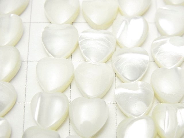 [Video] Mother of Pearl MOP White Vertical Hole Heart Shape 8x9x3mm 1strand beads (aprx.15inch / 38cm)