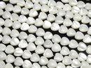 [Video] Mother of Pearl MOP White Vertical Hole Heart Shape 8x9x3mm 1strand beads (aprx.15inch / 38cm)