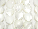 [Video] Mother of Pearl MOP White Vertical Hole Heart Shape 10x10x4mm 1strand beads (aprx.15inch / 37cm)