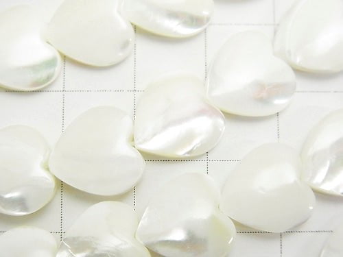 [Video] Mother of Pearl MOP White Vertical Hole Heart Shape 12x12x4mm 1strand beads (aprx.15inch / 37cm)