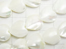 [Video] Mother of Pearl MOP White Vertical Hole Heart Shape 12x12x4mm 1strand beads (aprx.15inch / 37cm)