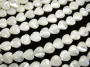 [Video] Mother of Pearl MOP White Vertical Hole Heart Shape 12x12x4mm 1strand beads (aprx.15inch / 37cm)