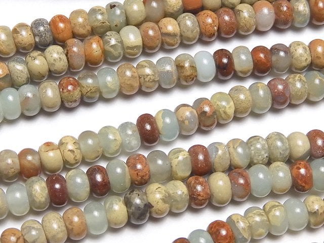 Impression Jasper, Roundel Gemstone Beads