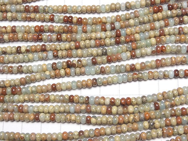 [Video] 1strand $8.79! Impression Jasper  Roundel 4x4x2.5mm 1strand beads (aprx.15inch/38cm)