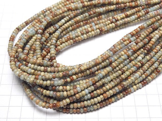 [Video] 1strand $8.79! Impression Jasper  Roundel 4x4x2.5mm 1strand beads (aprx.15inch/38cm)