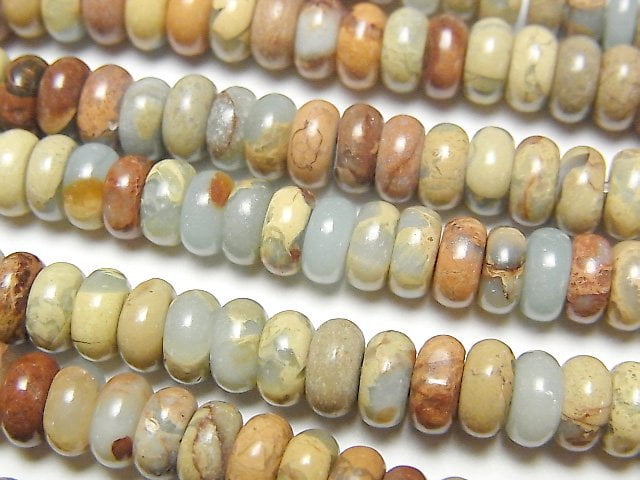 Impression Jasper, Roundel Gemstone Beads