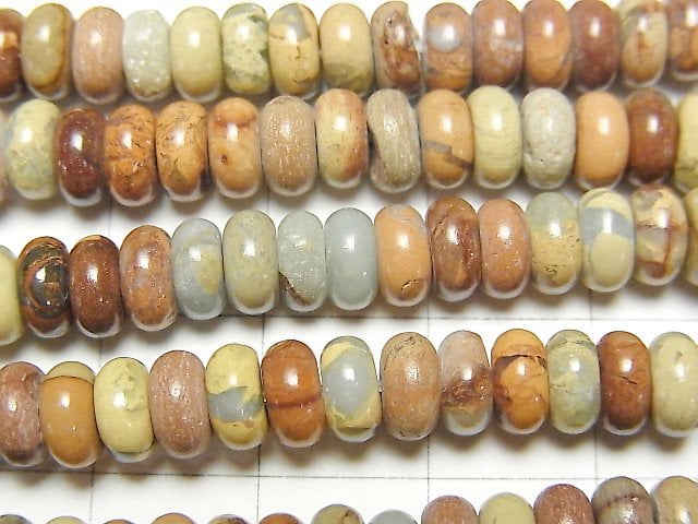 [Video] Impression Jasper Roundel 6x6x2.5mm half or 1strand beads (aprx.15inch/38cm)