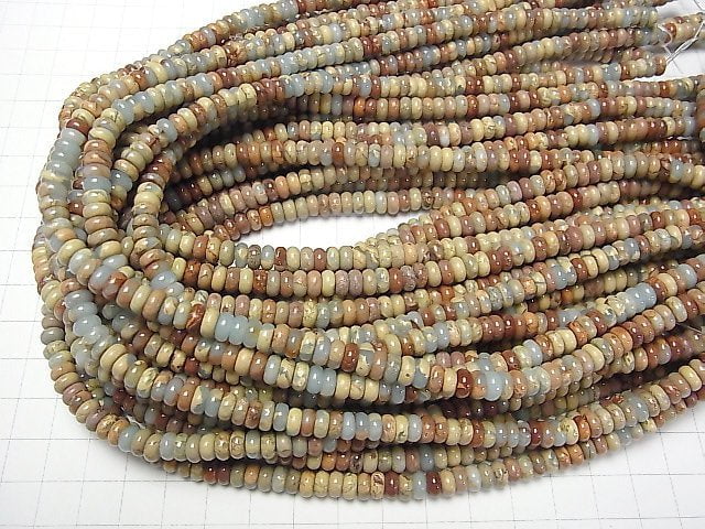 [Video] Impression Jasper Roundel 6x6x2.5mm half or 1strand beads (aprx.15inch/38cm)