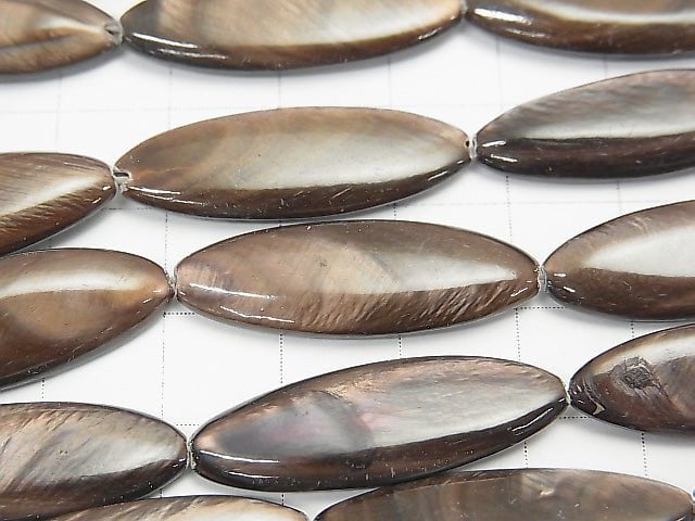 [Video] Brown Gray Color Shell Marquise 30x10x4mm 1strand beads (aprx.14inch / 34cm)