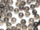 [Video]High Quality Smoky Quartz AAA Half Drilled Hole Faceted Round 6mm 5pcs