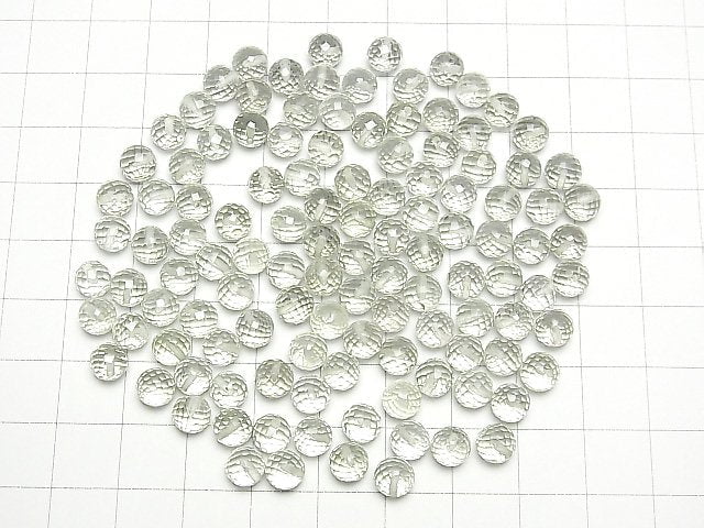 Green Amethyst AAA Half Drilled Hole Faceted Round 6 mm 5 pcs $6.79!