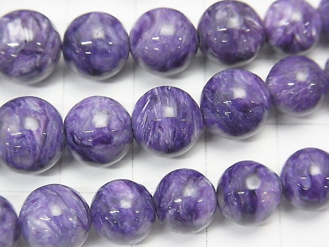 1strand $137.99! Charoite AAA Round 6-12 mm size gradation 1strand (necklace)