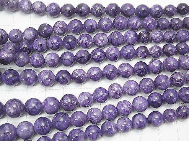 1strand $137.99! Charoite AAA Round 6-12 mm size gradation 1strand (necklace)