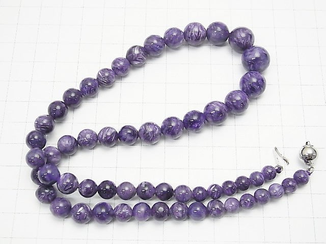 1strand $137.99! Charoite AAA Round 6-12 mm size gradation 1strand (necklace)