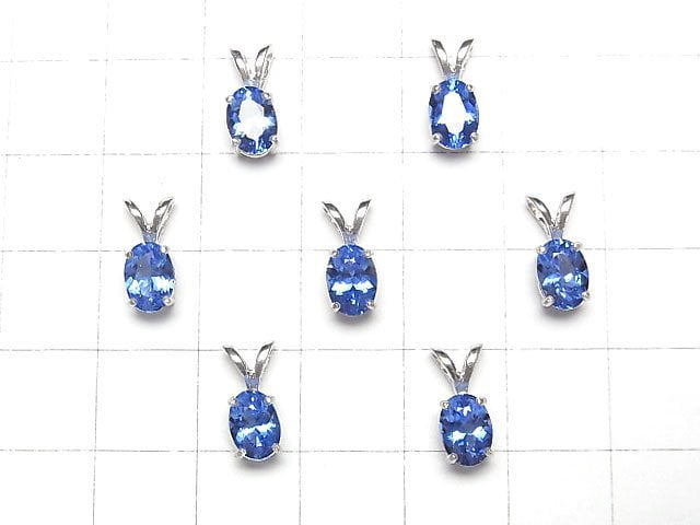 [Video] Siberian Blue Quartz Oval Faceted Pendant 7x5mm Silver925