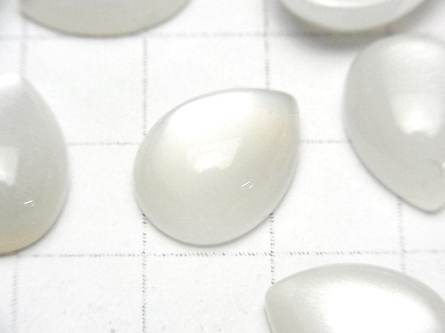 White Moonstone AAA Pear shape Cabochon 16x12mm 2pcs