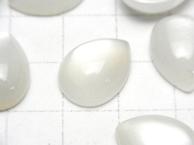 White Moonstone AAA Pear shape Cabochon 16x12mm 2pcs