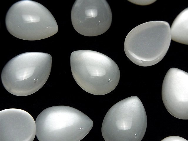 White Moonstone AAA Pear shape Cabochon 16x12mm 2pcs