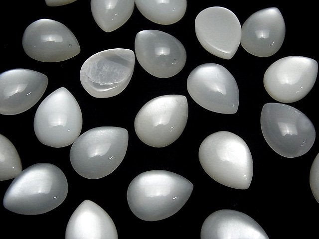 White Moonstone AAA Pear shape Cabochon 16x12mm 2pcs