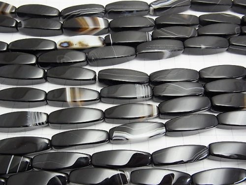 1strand $11.79! Stripe Onyx Rice 4Faceted Faceted Twist 30x9x9mm 1strand beads (aprx.15inch / 37cm)