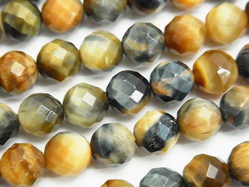 Faceted Round, Tiger's Eye Gemstone Beads