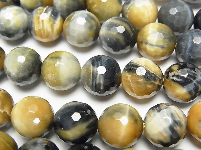 Faceted Round, Tiger's Eye Gemstone Beads