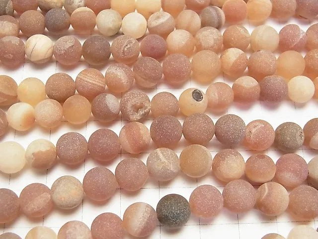 [Video] Frosted Druzy Agate Round 8mm 1strand beads (aprx.15inch/36cm)