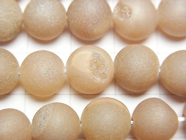 [Video] Frost Druse Agate Round 10mm 1strand beads (aprx.15inch / 38cm)