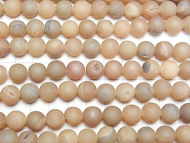 [Video] Frost Druse Agate Round 10mm 1strand beads (aprx.15inch / 38cm)