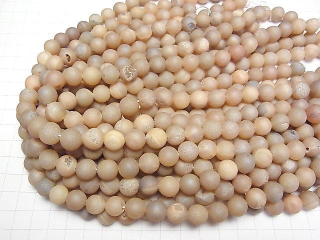 [Video] Frost Druse Agate Round 10mm 1strand beads (aprx.15inch / 38cm)