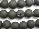 1strand $7.79! Druzy Agate Round 10mm Matt Black 1strand beads (aprx.15inch / 37cm)