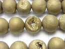 1strand $7.79! Druzy Agate Round 10mm Matt Gold 1strand beads (aprx.15inch / 37cm)