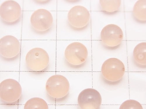 Pink Chalcedony AAA Half Drilled Hole Round 6mm 5pcs $4.79!