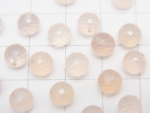 Pink Chalcedony AAA Half Drilled Hole Faceted Round 6 mm 5 pcs $5.79!