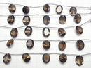 [Video]High Quality Smoky Quartz AAA Oval Concave Cut 16x12mm 1strand (4pcs )