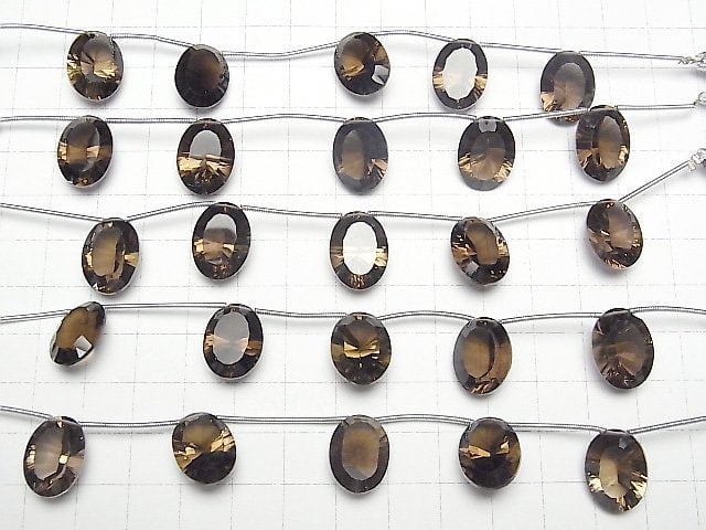 [Video]High Quality Smoky Quartz AAA Oval Concave Cut 16x12mm 1strand (4pcs )