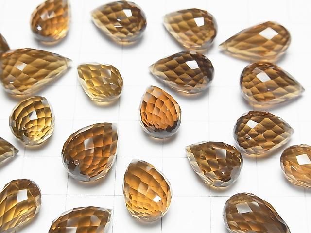 [Video]High Quality Honey Quartz AAA Drop Concave Cut 3pcs