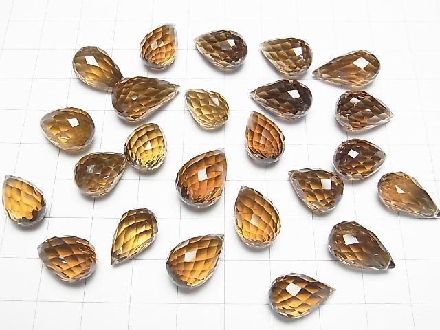 [Video]High Quality Honey Quartz AAA Drop Concave Cut 3pcs