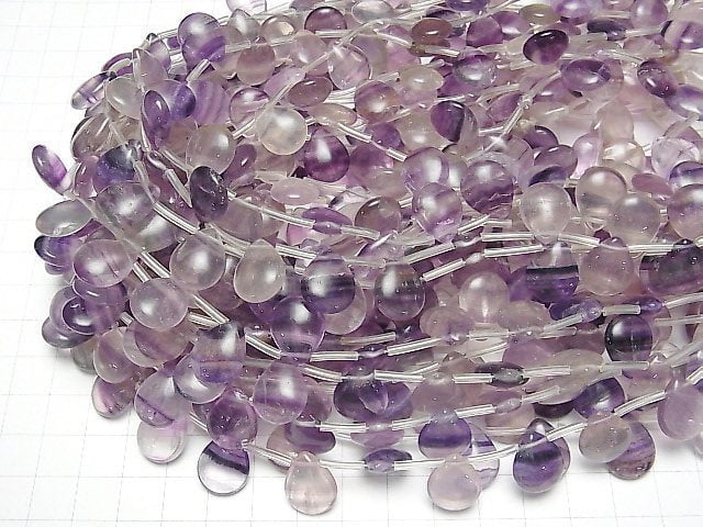 [Video] Purple Fluorite AA++ Pear shape (Smooth) 15x12mm 1strand beads (aprx.15inch / 37cm)