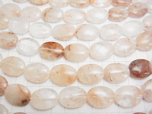 Pink color quartz Oval 20 x 15 x 6 mm half or 1 strand beads (aprx. 14 inch / 35 cm)