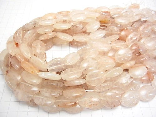 Pink color quartz Oval 20 x 15 x 6 mm half or 1 strand beads (aprx. 14 inch / 35 cm)