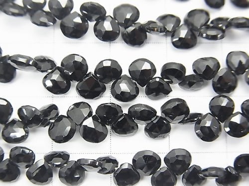 [Video] High Quality Black Spinel AAA Small Size Chestnut Faceted Briolette half or 1strand beads (aprx.7inch / 18cm)