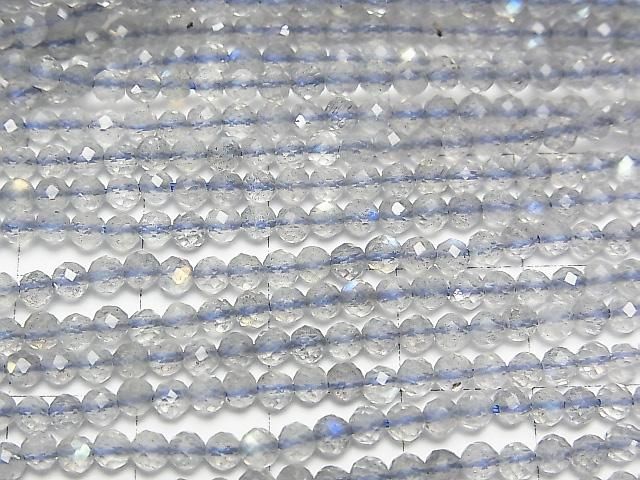 [Video]High Quality! Labradorite AAA- Small Size Faceted Round 3mm 1strand beads (aprx.15inch/36cm)