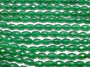 Green Onyx AAA Faceted Rice 9x6x6mm 1strand beads (aprx.14inch/35cm)